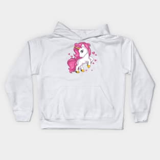 Cute little pink unicorn Kids Hoodie